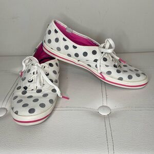 Kate Spade Keds White Black Polka Dots Sneakers Size 9
